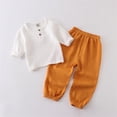 thumbnail image 2 of Birdeem Chemises pour Filles Mode Filles et Garçons Hauts Décontractés à Manches Longues Col Rond Col Bouton Ensembles de Pantalons Longs Unis, 2 of 12