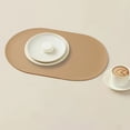 thumbnail image 1 of PEONAVET Place Mats Elliptical Placemat Solid Colour Faux Leather Placemats - Coffee Mats- Kitchen Table Mats- Easy To Clean Kitchen Table Mats, 1 of 7