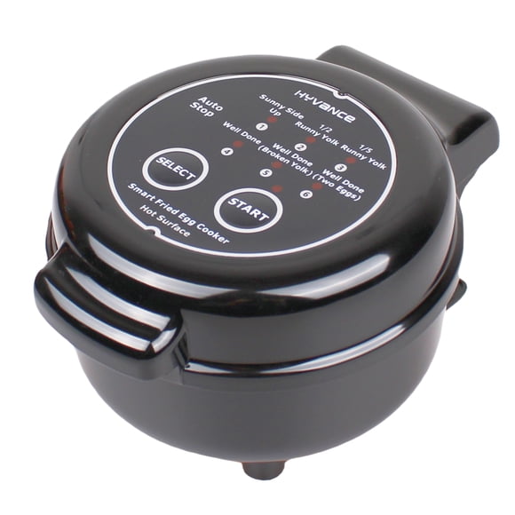 Hyvance Smart Fried Egg Cooker, Automatic Fried Egg Maker for 6 Features like Sunny Side Up, Over Easy, Fully Cooked & More. Auto Power Off, Alarm, Round Shape, Non Stick Coating