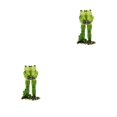 thumbnail image 1 of VONKY Home Decor Accent Handmade Frog Figurine Green Unique Style Home Decoration Couple Frog A 2Set, 1 of 6