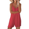 thumbnail image 2 of ORUYROP SNUGWIND Femmes Casual Sans Manches Sangle Lâches Combinaisons Réglables Stretch Shorts Romper avec Poches, 2 of 5