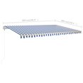 thumbnail image 4 of vidaXL Manual Retractable Awning with Posts 5x3 m Blue and White, 4 of 5