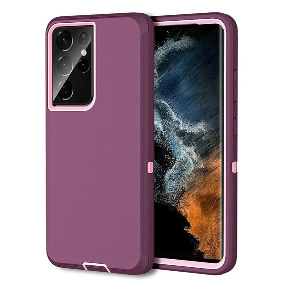 Supershield Étui Defender pour Samsung Galaxy S22 Ultra 5G, Étui de Téléphone Galaxy S22 Ultra 5G Robuste Antichoc Antipoussière 3 en 1, Pare-Chocs de Protection Résistant - Violet