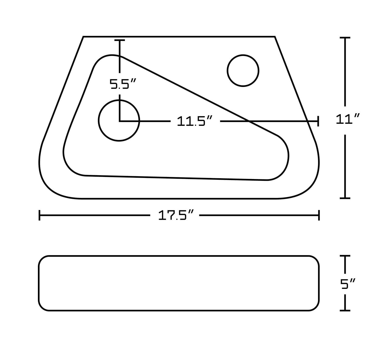 17.5-in. W Wall Mount White Bathroom Vessel Sink Set For 1 Hole Right Faucet AI-26301