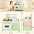 thumbnail image 3 of Qaba Kids Kitchen Playset, Play Kitchen with 15 Accessories, Green, 3 of 10