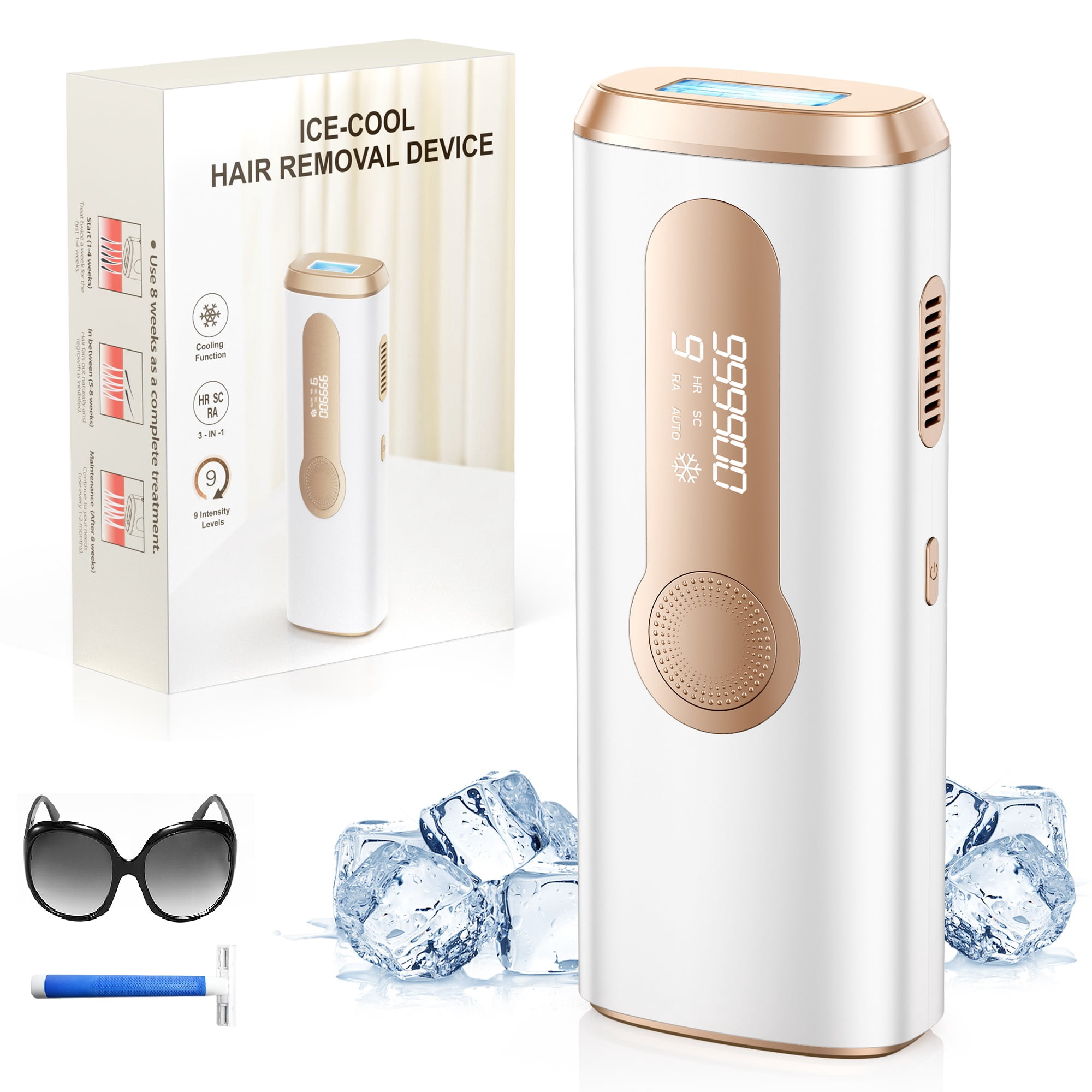 IPL Laser Hair Removal with Ice Cooling Care Function for Women