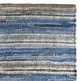 thumbnail image 3 of Fabstyles Indigo Recycled Denim & Leather Rug for Living Room, Hallway, Patio, 3 of 5