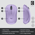 thumbnail image 4 of Logitech Silent Souris Sans Fil Ambidextre avec Récepteur USB Lilac, 4 of 8