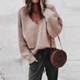thumbnail image 1 of RKSTN Sweaters for Women Fashion V-neck Loose Pullover Color Long Sleeves Sweater Tops Fall Sweaters, 1 of 3
