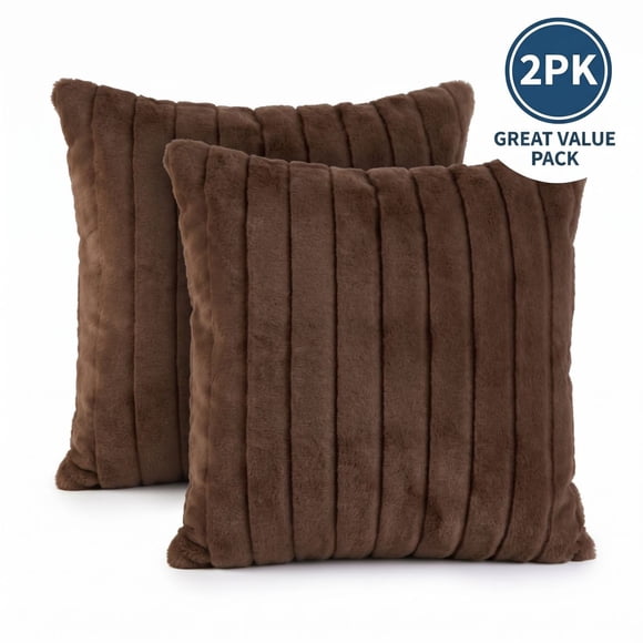 Anko Faux Fur Cush Brown 2pk