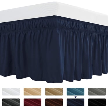 Subrtex Easy Fit Bed Skirts , Wrap Around Dust Ruffle with Long Tailored Drop