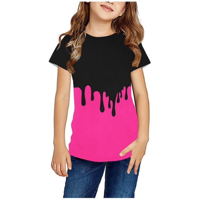 DPTALR Garçons Filles T-Shirts de Pâques Manches Courtes Haut Graphique Amusant 3-14 Ans