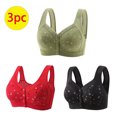 thumbnail image 3 of Bigersell Womens Everyday 3 Pack of Bras 3pcs Nursing Bra Style R-72 Breathable Lace Bras R-72-green, 3 of 6
