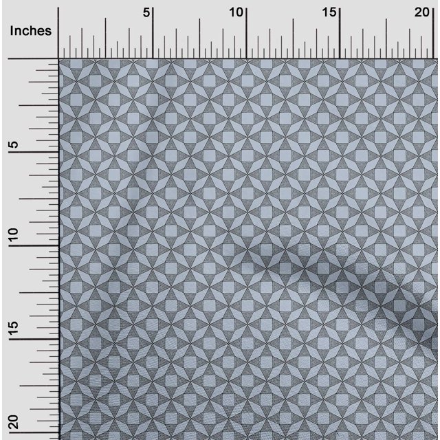 oneOone Cotton Cambric Fabric Triangle Block Printed Fabric 1 Yard 56 Inch Wide