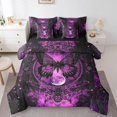 thumbnail image 1 of Erosebridal Ensemble de Literie Gothique Papillon Format Grand, Ensemble de Lit Mandala Bohème, Noir Rose, Réversible 7 Pcs, 1 of 5