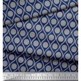 thumbnail image 3 of Soimoi Poly Georgette Fabric Dot & Ogee Damask Printed Fabric 1 Yard 42 Inch Wide, 3 of 3