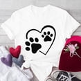 thumbnail image 2 of Plebaso T-Shirts pour Femmes à Imprimé Cœur, Col Rond, Coupe Ample, T-Shirts Décontractés à Manches Courtes, T-Shirts Graphiques pour Femmes, 2 of 4