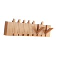 thumbnail image 3 of Siruishop Wall Mounted Coat Rack, Flip Down Wall Hook Rack, Decorative, Entryway Coat Rack Wood color 8 key, 3 of 8