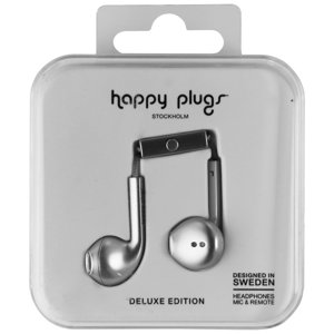 Happy Plugs Stockholm Deluxe Edition Fils 3.5mm Écouteurs avec micro - argent