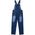 thumbnail image 2 of KIDSCOOL SPACE Girls Washed Distressed Denim Ripped Cotton Jean Overalls,6-7 Years, 2 of 7