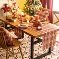 thumbnail image 2 of Plaid Christmas Table Runner, Winter Holiday Snowflake Table Runners, Xmas Decorations Indoor Outdoor Farmhouse Home Kitchen Dining Party Decor, 2 of 6