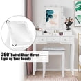 thumbnail image 2 of Costway Vanity Dressing Table Set w/ 10 Dimmable Bulbs Touch Switch Cushion Stool White, 2 of 10