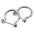 thumbnail image 1 of Unique Bargains 31mm U Shape Horseshoe D-Rings Zinc Alloy Electroplated Silver Tone 2 Pack, 1 of 5