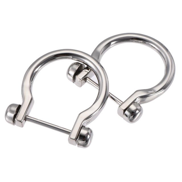 Unique Bargains 31mm U Shape Horseshoe D-Rings Zinc Alloy Electroplated Silver Tone 2 Pack
