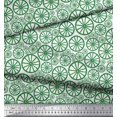 thumbnail image 3 of Soimoi Tissu Georgette Poly Vert Roue Tissu Ethnique Imprimés au Yard 42 Pouces de Large, 3 of 3