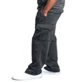 thumbnail image 3 of Men Fleece Sweatpants Cargo Trousers Drawstring Athletic Gym Workout Running Pants with Pocket Black XL, 3 of 5