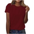 thumbnail image 2 of Weiqiqre Shirts for Women Crew Neck Basic Tee - Fashion Summer Spring Tops - Oversized T Shirts for Women, 2 of 4