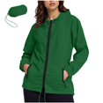 thumbnail image 1 of Rainproof Jacket for Women Waterproof Polyester Hooded Raincoat with Zipper Closure and Front Pockets, Military Green, 1 of 5