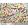thumbnail image 2 of Soimoi Velvet Fabric Gift Box,Snowman & Tree Christmas Printed Craft Fabric by the Yard 58 Inch Wide, 2 of 3