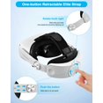 thumbnail image 4 of TRANSNOVO Compatible with Oculus Quest 2 Head Strap, VR Accessory for Meta Quest 2, One-Button Retractable Lightweight Elite Strap (Quest 2 Head Strap), 4 of 4