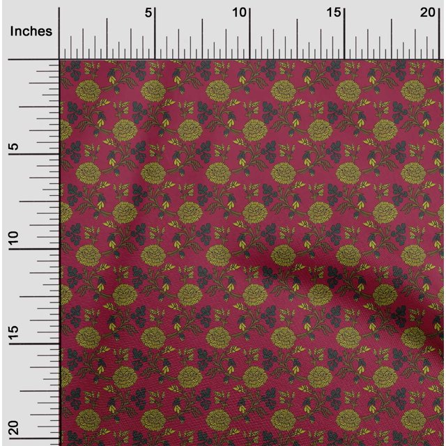 oneOone Polyester Lycra Fabric Leaves & Floral Block Decor Fabric Printed BTY 56 Inch Wide