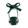 thumbnail image 2 of BLISSFUL STEP Women's Open Toe Ankle Tie Back Block Heels Sandals Green (Size 9.5), 2 of 7