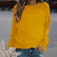 thumbnail image 2 of CEHVOM Mode Femmes Décontracté Manches Longues Col Rond Uni Chandail pour Dames Hauts Blouse Liquidation, 2 of 4