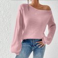 thumbnail image 2 of cfhntfmh Womens Cold Shoulder Sweaters 2024 Fall Fahion Outfits Long Sleeve Soft Knit Pullover Winter Outfits, 2 of 7