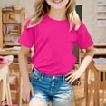 thumbnail image 4 of LUOGENLI T-Shirt pour Filles Enfants École Rentrée des Classes Imprimé Décontracté Manches Courtes Haut T-Shirt Maxi Hauts Ensembles Filles Tenue 2 Pcs Boho 8-9 Ans, 4 of 7