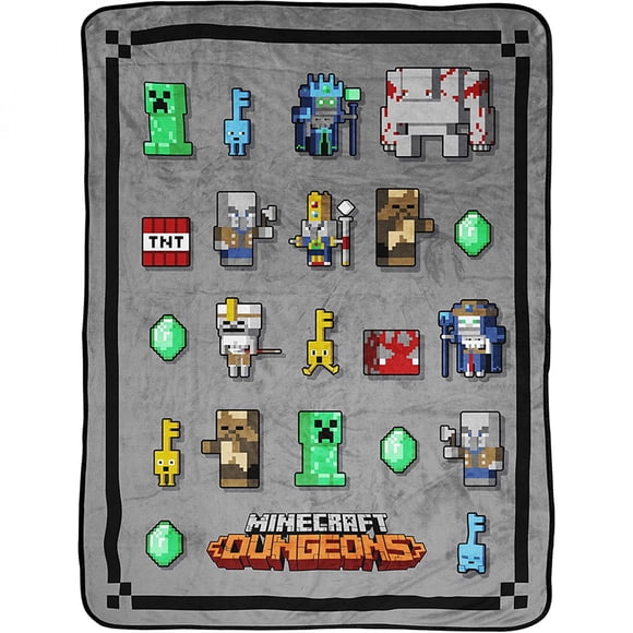 Minecraft Dungeon Mobs 46' x 60' Fleece Throw Blanket