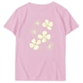 thumbnail image 4 of KIHOUT Nouveau Haut de Mode d'Été pour Femmes 2025, T-Shirt à Manches Courtes à Col Rond Décontracté à Imprimé Floral Rose 3TG, 4 of 5