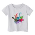 thumbnail image 1 of PMVFHDE Hauts Garçons Garçon et Fille Mode Décontractée Imprimé Col Rond Ample T-Shirt à Manches Courtes Haut Blanc, 3-4 Ans, 1 of 3
