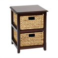 thumbnail image 1 of Seabrook Wood Two-Tier Storage Unit With Espresso Finish and Natural Baskets, 1 of 6