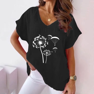 Savings Clearance! BEFOKA Womens Plus Size T-Shirt,Summer Casual Blouse Tops for Womens,Women-neck Print T- Fashion Comfortable Female Blouses