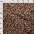 thumbnail image 3 of oneOone Viscose Chiffon Brown Fabric Floral Retro Craft Projects Decor Fabric Printed By The Yard 42 Inch Wide, 3 of 5