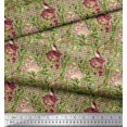 thumbnail image 2 of Soimoi Poly Georgette Fabric Leaves & Rabbit Animal Printed Fabric 1 Yard 52 Inch Wide, 2 of 5