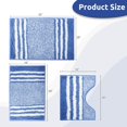 thumbnail image 3 of KAMA BRIDAL Microfiber Bathroom Rugs Set 3 Pieces Striped Bath Mats for Bathroom Floor Non-Slip Bath Rugs Fast Water Absorbent Shower Mat Ultra Soft Anti-Slip Backing Machine Washable, 3 of 8