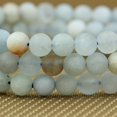 thumbnail image 4 of Bracelet Extensible Unisexe en Perles Rondes de 6 mm en Pierre Précieuse Aigue-Marine Multicolore Mate Naturelle 7 Pouces, 4 of 5
