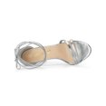 thumbnail image 4 of BLISSFUL STEP Lace Up Open Toe Stiletto Heeled Sandals for Women Silver 9, 4 of 8