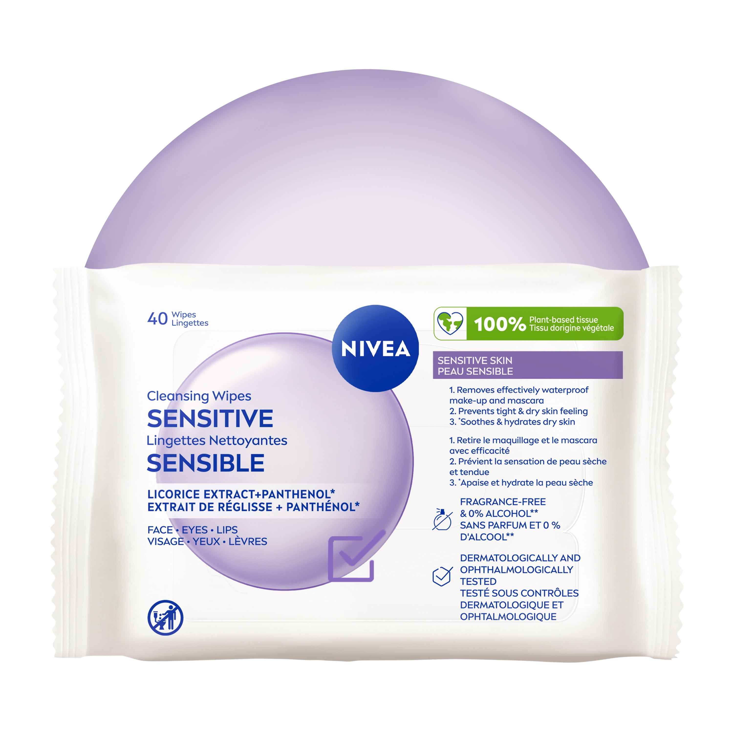 NIVEEA Lingettes Nettoyantes 3-En-1 Biodégradables pour Peau Sensible